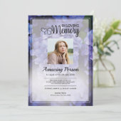 Paarse ventilator Funeral order of service Invitat Kaart (Staand voorkant)