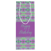 Paarse ventilator, gebarsten wasachtige tas wijn cadeautas (Achterkant)