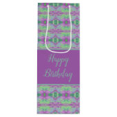 Paarse ventilator, gebarsten wasachtige tas wijn cadeautas (Voorkant)