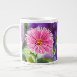 Paarse ventilator grote koffiekop