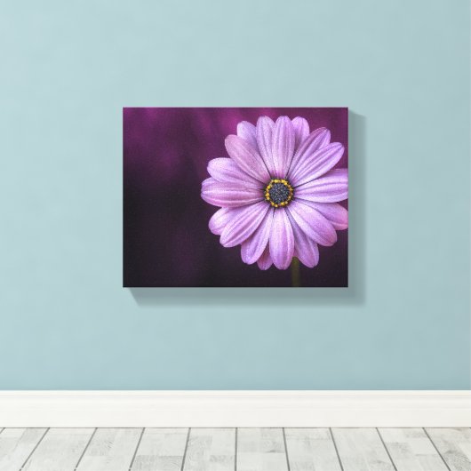 Paarse ventilator in Bloom Canvas Afdruk (Insitu (Houten vloer))
