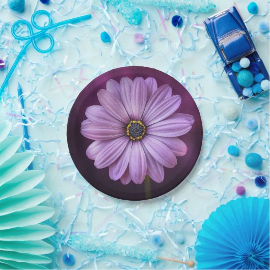 Paarse ventilator in Bloom Papieren Bordje (Feest)