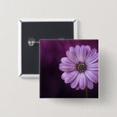 Paarse ventilator in Bloom Vierkante Button 5,1 Cm (Voorkant /achterkant)