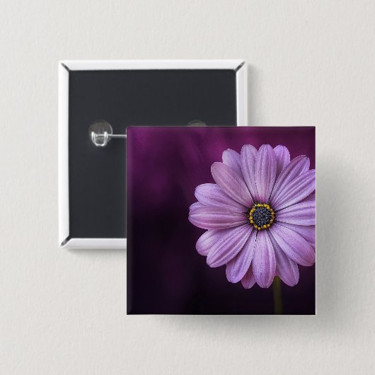 Paarse ventilator in Bloom Vierkante Button 5,1 Cm (Voorkant /achterkant)