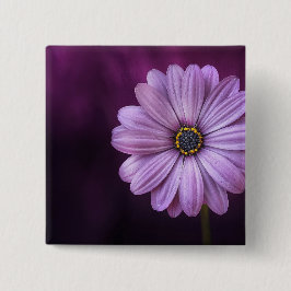 Paarse ventilator in Bloom Vierkante Button 5,1 Cm