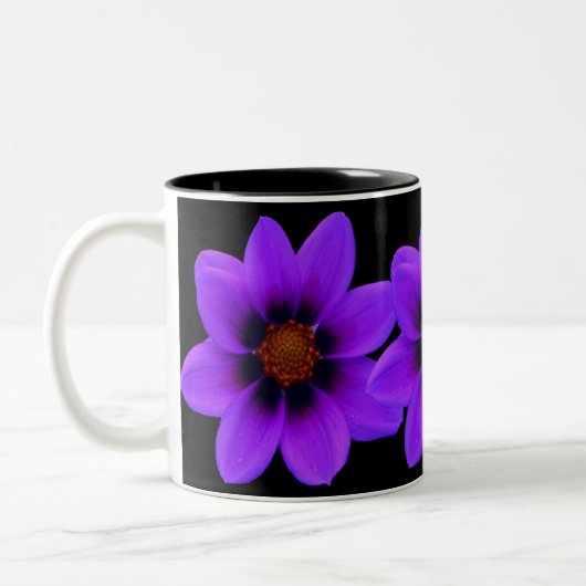 Paarse ventilator in Dusk Tweekleurige Koffiemok (Links)