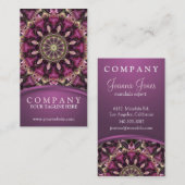 Paarse ventilator Mandala Visitekaartje (Voorkant / Achterkant)