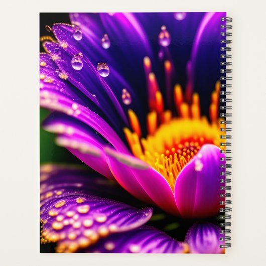 Paarse ventilator met dauwdruppels planner (Achterkant)