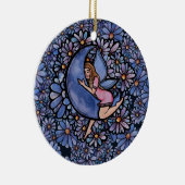 Paarse ventilator Mon Fairy Keramisch Ornament (Rechts)