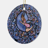 Paarse ventilator Mon Fairy Keramisch Ornament (Links)