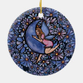 Paarse ventilator Mon Fairy Keramisch Ornament (Achterkant)