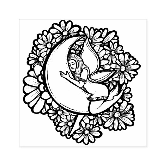 Paarse ventilator Mon Fairy Rubberstempel (Afrduk)