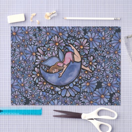 Paarse ventilator Mon Fairy Tissuepapier (Craft)