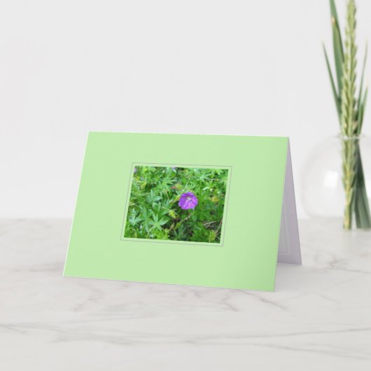 Paarse ventilator op groen blanco kaart (Voorkant)