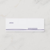 Paarse ventilator - Skinny Mini Visitekaartje (Achterkant)