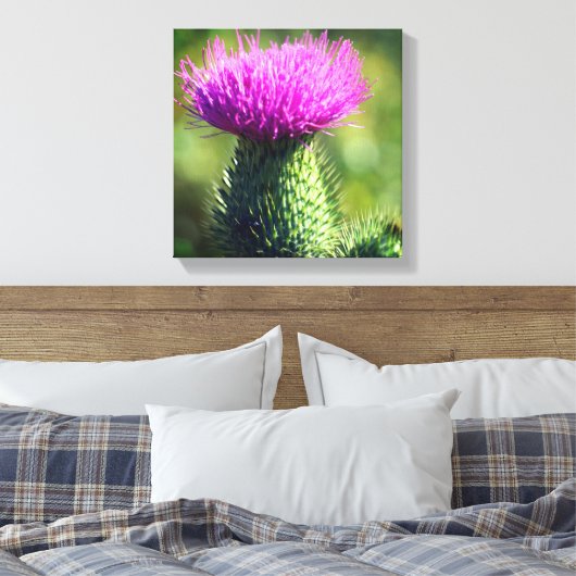 Paarse ventilator sluit dicht canvas afdruk (Insitu (Slaapkamer))