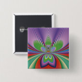 Paarse ventilator vierkante button 5,1 cm (Voorkant /achterkant)