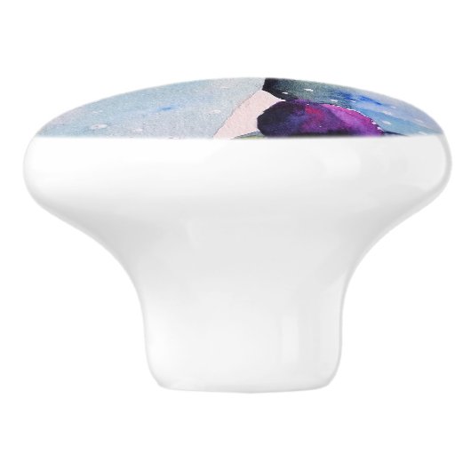 Paarse ventilatorcactus (neopal) keramische knop (Zijkant)