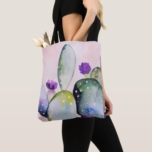 Paarse ventilatorcactus (neopal) tote bag (Dichtbij)
