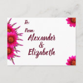 Paarse ventilatordisplay (Bridal Wedding Shower) Informatiekaartje (Achterkant)