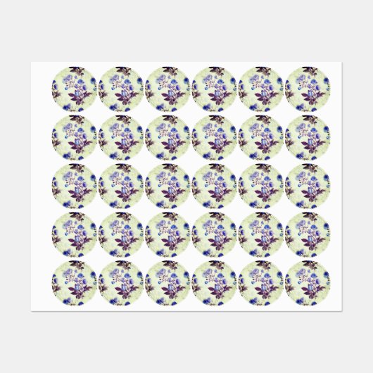 Paarse ventilatordruk op groen Labels (Vel)