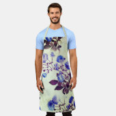  Paarse ventilatordruk op groen Schort (Gedragen)