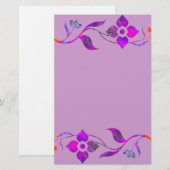 Paarse ventilatorgrens briefpapier (Voorkant / Achterkant)