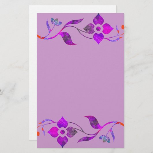 Paarse ventilatorgrens briefpapier (Voorkant / Achterkant)