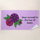 Paarse ventilatorhanddoek strandlaken (Voorkant)