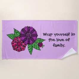 Paarse ventilatorhanddoek strandlaken