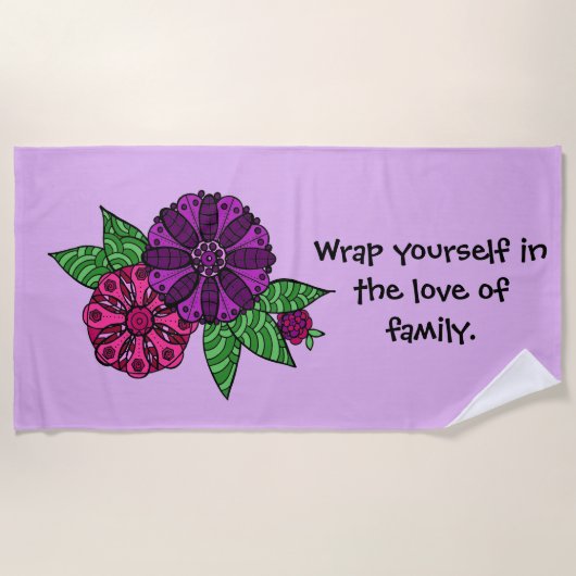 Paarse ventilatorhanddoek strandlaken (Voorkant)