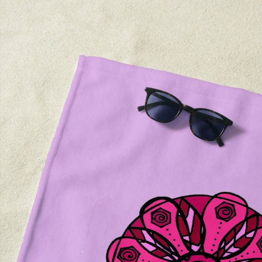 Paarse ventilatorhanddoek strandlaken (In situ)