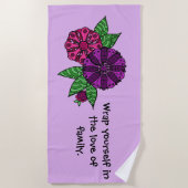 Paarse ventilatorhanddoek strandlaken (Voorkant)