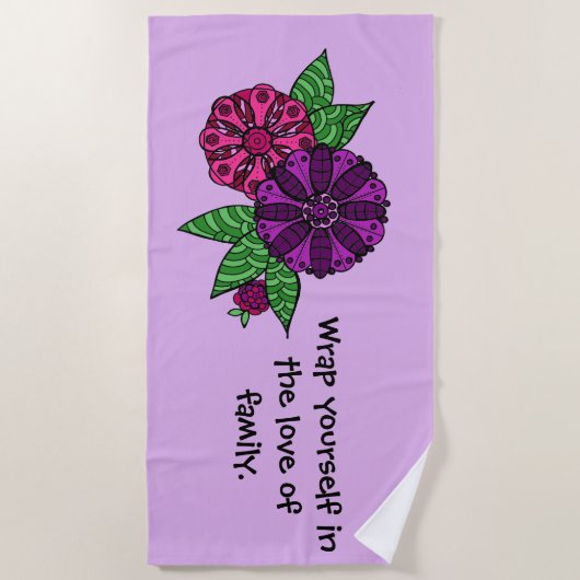 Paarse ventilatorhanddoek strandlaken (Voorkant)