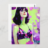 Paarse ventilatorretroflectoren voor vrouwen briefkaart (Voorkant / Achterkant)