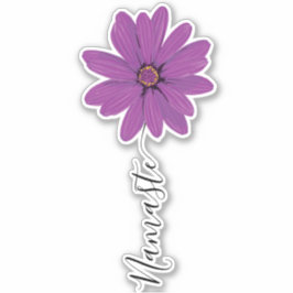 Paarse-ventilatorstoom van Namaste Script Sticker