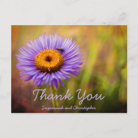 Paarse ventilatorventiel en insect op maat briefkaart (Voorkant)