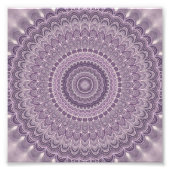 Paarse veren mandala foto afdruk (Voorkant)