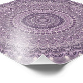 Paarse veren mandala foto afdruk (Hoek)