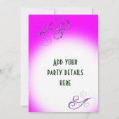 Paarse Veren Masker Paarse Masquerade Party Kaart (Achterkant)