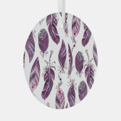 Paarse veren:  siernaadloos. glas ornament (Voorkant Rechts)