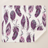 Paarse veren:  siernaadloos. sherpa deken (Voorkant (horizontaal))