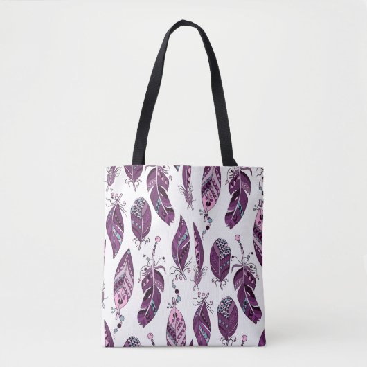 Paarse veren: siernaadloos. tote bag (Voorkant)