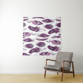 Paarse veren:  siernaadloos. wandkleed (In Situ (horizontaal))