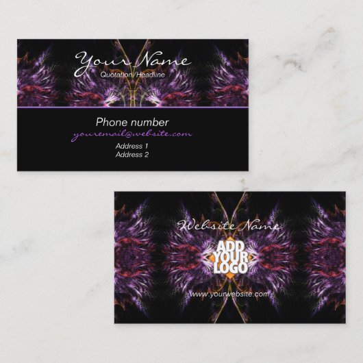 Paarse verenZakelijke Kaart Visitekaartje (Voorkant / Achterkant)