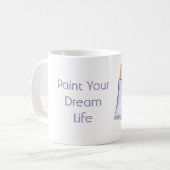 Paarse verf droom leven koffiemok (Voorkant links)