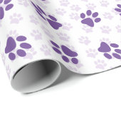 Paarse verf drukt alle keren cadeaupapier (Rol Hoek)