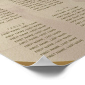 Paarse verf- en goudwedijskaart poster (Hoek)