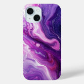Paarse Verf Giet Abstracte Vloeibare Esthetische Case-Mate iPhone Case (Achterkant)