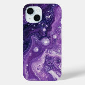 Paarse Verf Giet Abstracte Vloeibare Esthetische Case-Mate iPhone Case (Achterkant)